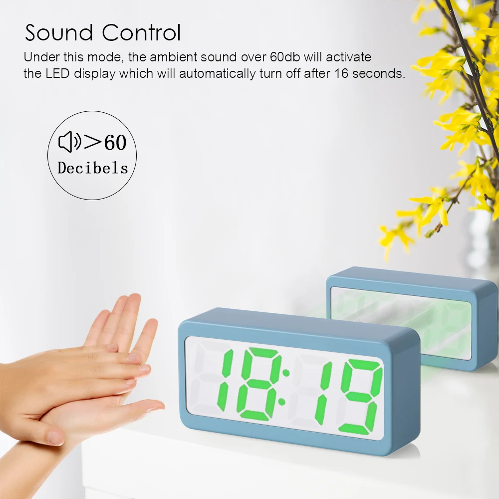 Двойной источник питания цифровой RGB светодиодный Настольный будильник