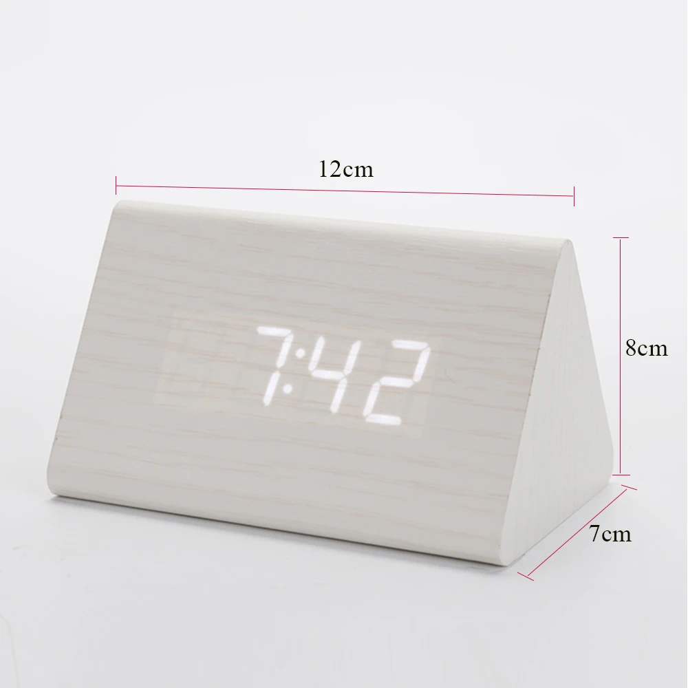 Креативный Деревянный Будильник Настольные Цифровые Часы Звуковое управление