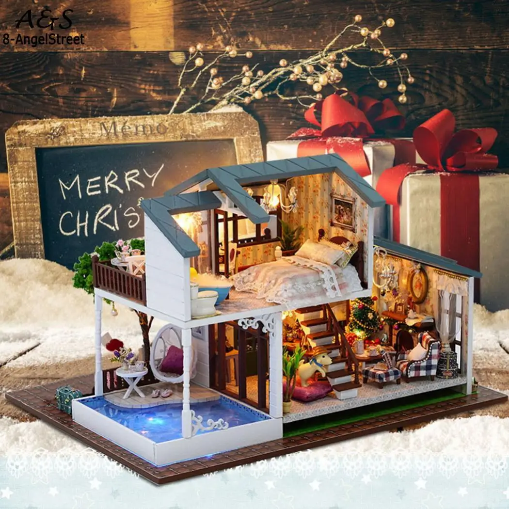 Кукольный дом DIY Миниатюрный домик Модель деревянная игрушка ручной сборки