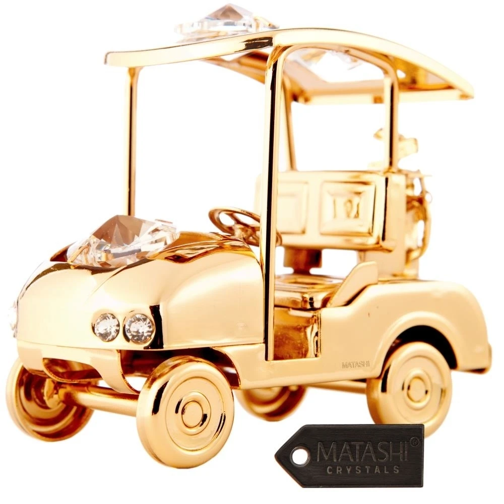 24 K позолоченный Кристалл шипованных гольф карт орнамент маташи|Рисование и