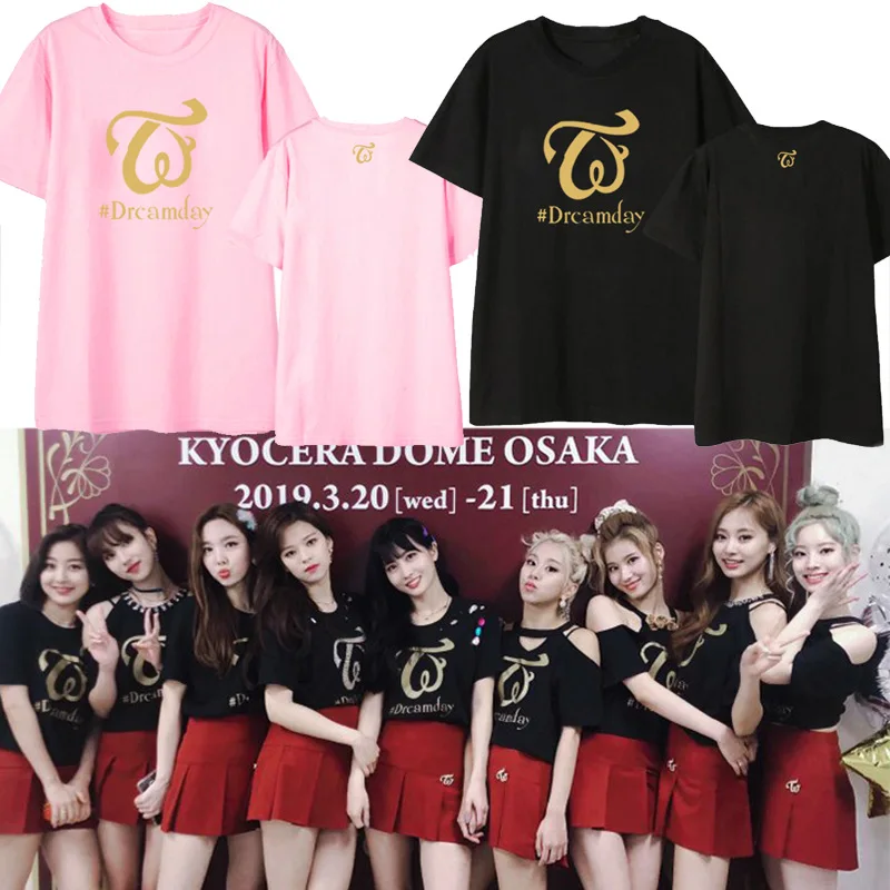 Модные женские футболки TWICE Kpop новая летняя свободная футболка с коротким
