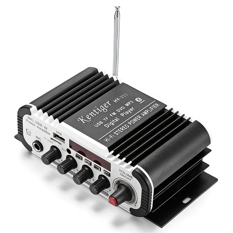 Kentiger Hy V11 Bluetooth усилитель 2 канальный супер бас аудио с пультом дистанционного