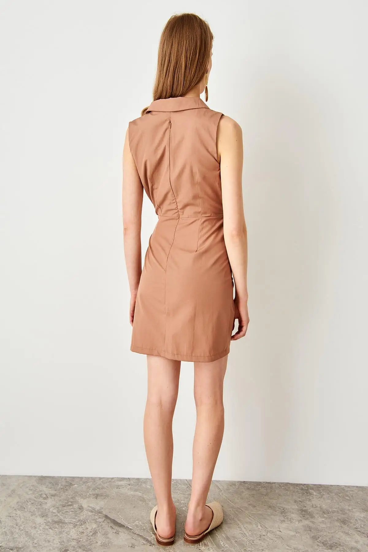 Trendyol Camel платье со шнуровкой TWOSS19AA0029|Женские платья| |