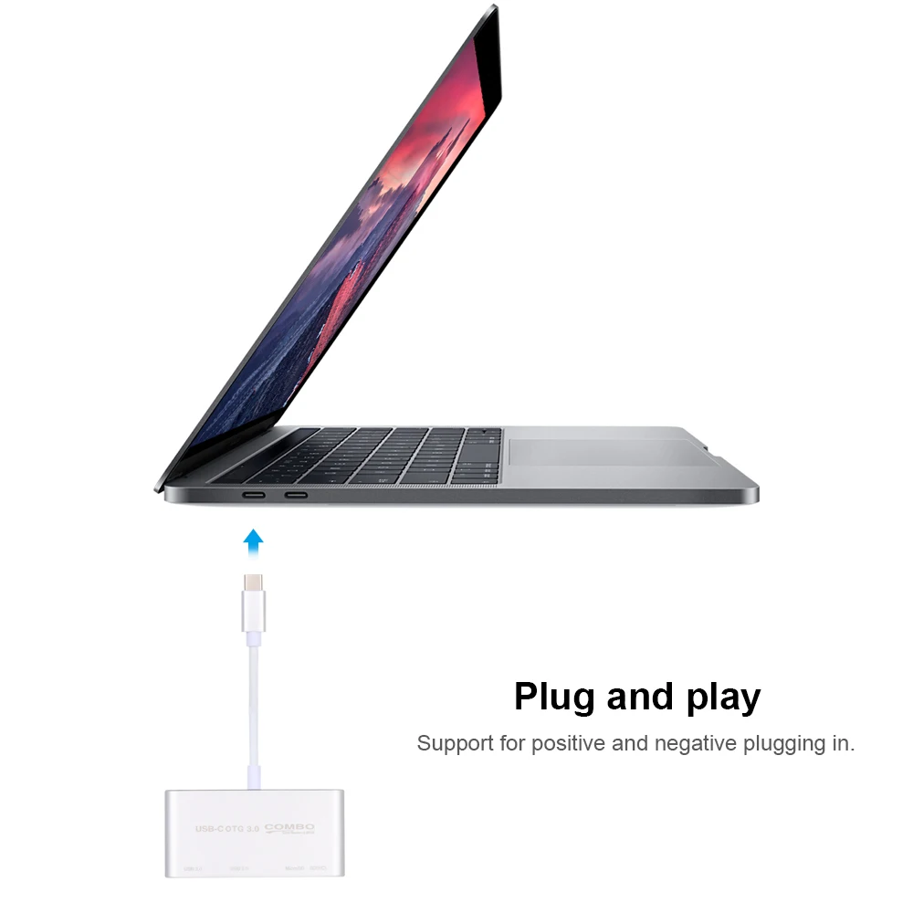 Концентратор USB C 3 1 Type с кардридером 5 в концентратор Type-c OTG комбинированный 0