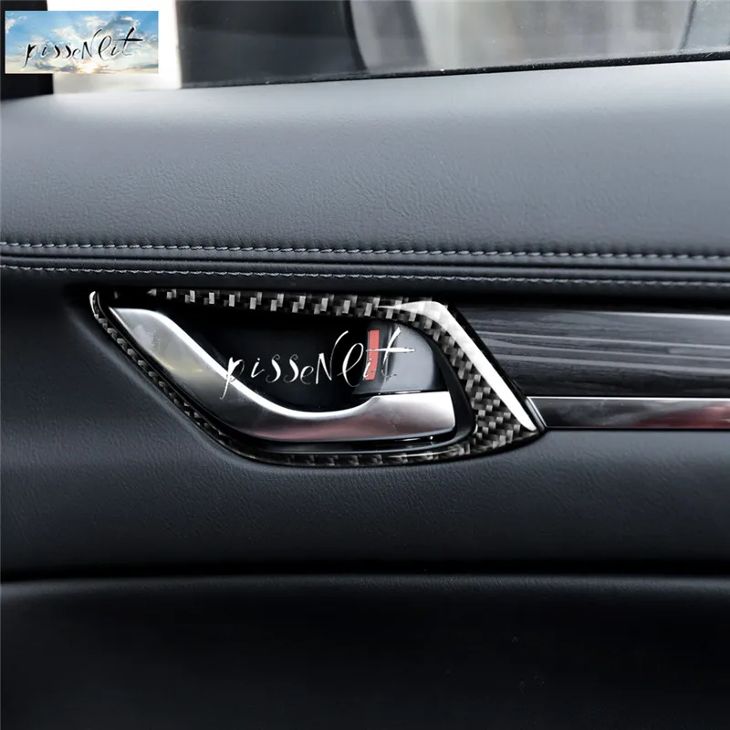 Door Handle Protector Carbon Fiber Car Interior Decoration Accessories Sticker for Mazda CX-5 CX5 18-17 Styling | Автомобили и