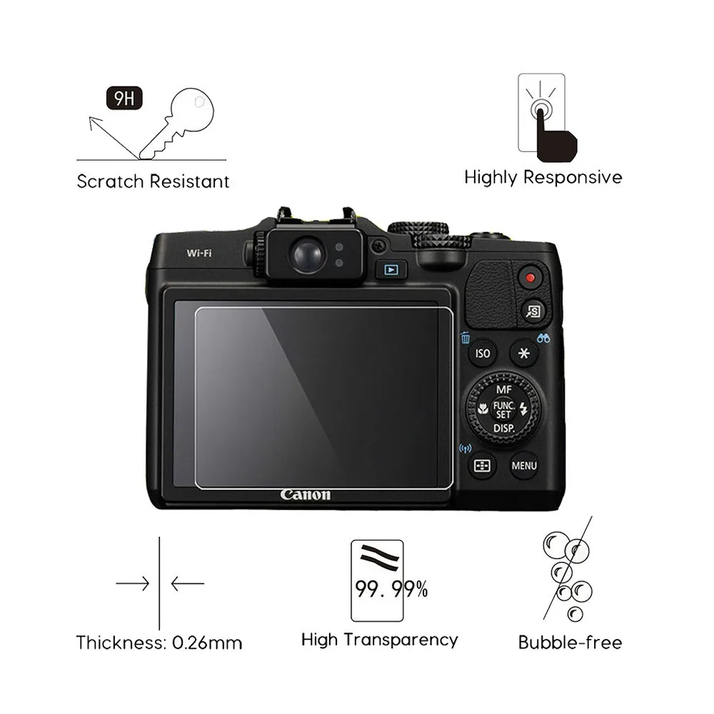 2 упаковки для Canon PowerShot SX700 / SX710 SX720 0 3 мм 2.5D 9H прозрачное Закаленное стекло