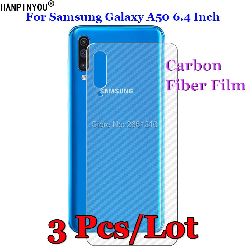 

3 шт./лот для Samsung Galaxy A50 A505 6,4 дюйма, 3D противоскользящая задняя пленка из прозрачного углеродного волокна, защитная пленка, защитная наклейка