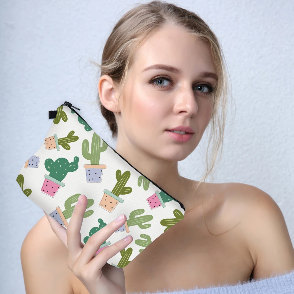 Deanfun 3D печать кактуса косметички милые Несессер для девочек макияж путешествия