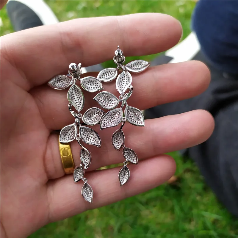 Женские свадебные серьги-подвески choucong Rolly Серебристые AAAAA роскошные ювелирные