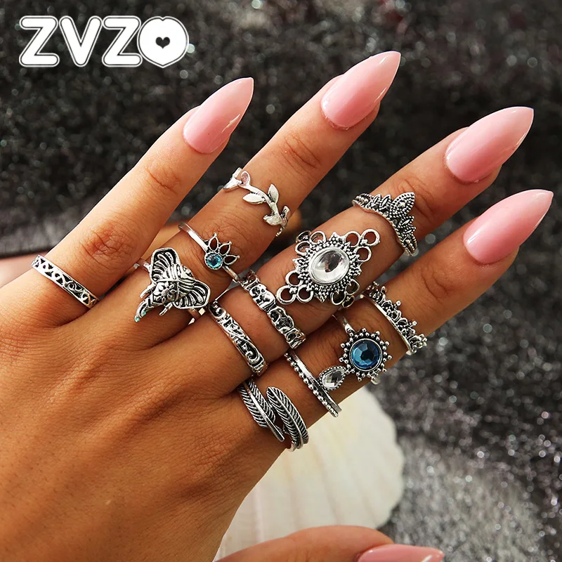ZVZO 12 шт. богемные античные золотые серебряные слон цветок роза Сердце Корона