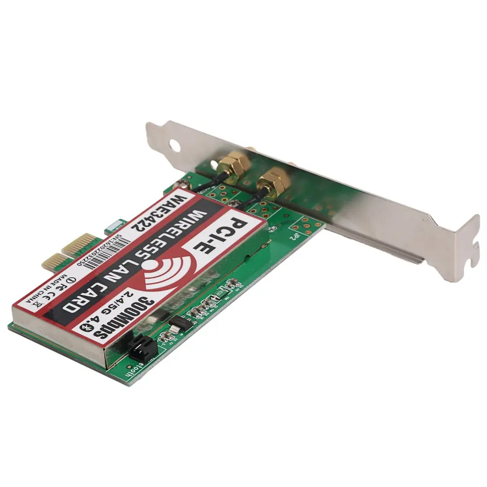 

Network Card, Bluetooth 4.0 Dual-Band 2G/5G 300Mbps Pci-E Pci Express Wae3422 Network Card Wlan Wifi Adapter