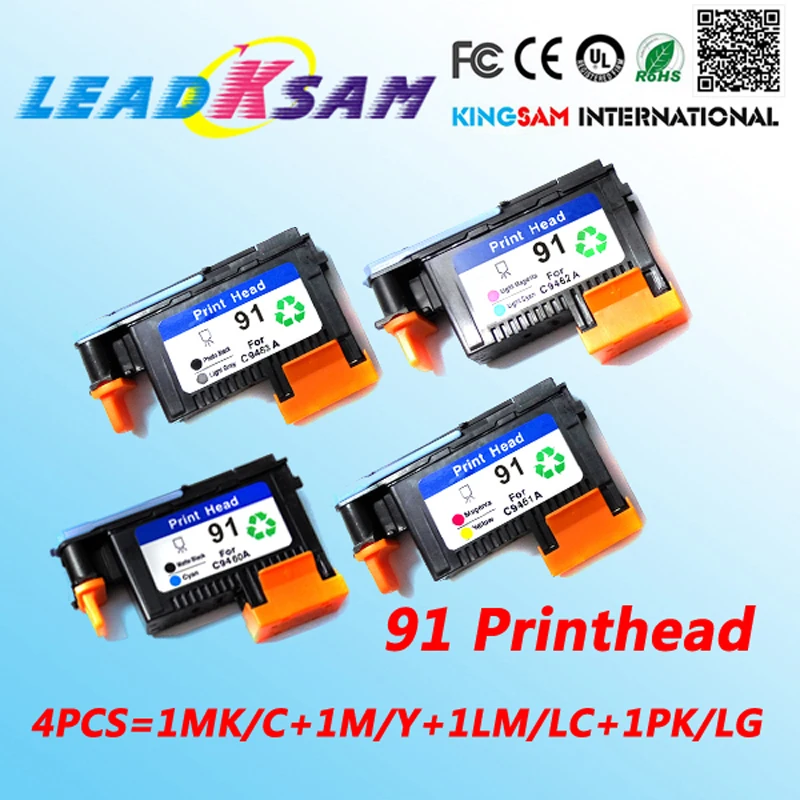 4x Совместимость с печатающей головкой hp91 M/Y MK/C PK/LG LC/LM C9460A C9461A C9492A C9463 Печатающая