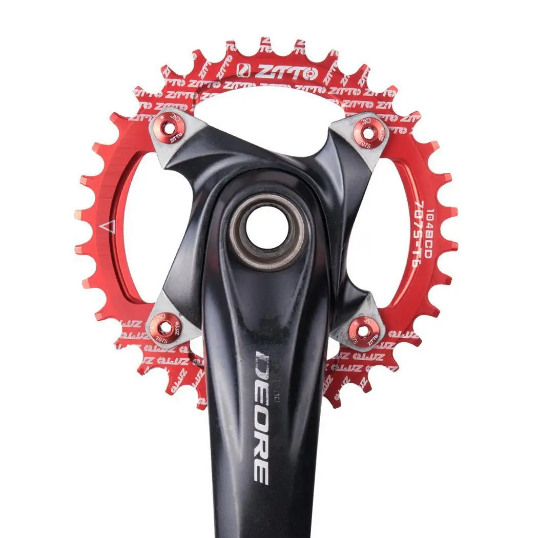 Aluminum Alloy 104mm BCD Mountain Bike Chainring 4mm/0.16inch Round 104mm/4.09inch Red Disc 32T 34T 36T | Спорт и развлечения
