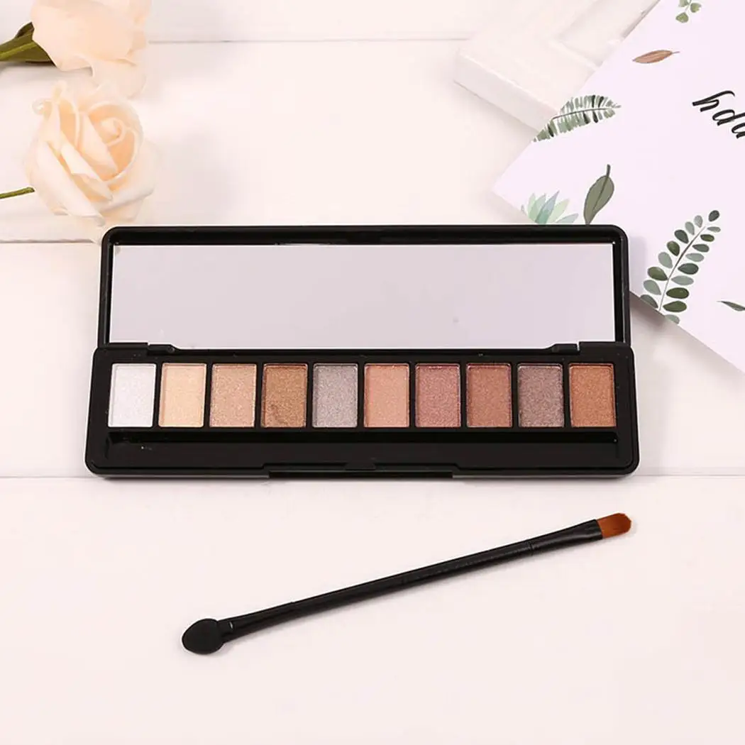 Новый макияж Красота Shimmer Matte Eye Pastic Shadow 10 палитра цветов с двухсторонней 15 г