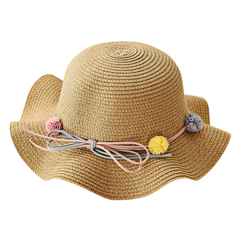 

2019 Children Straw Hat Summer Korean Girl Sun Hat Sunscreen Princess Sandy Beach Hats Baby Fisherman Hat Sun Hat