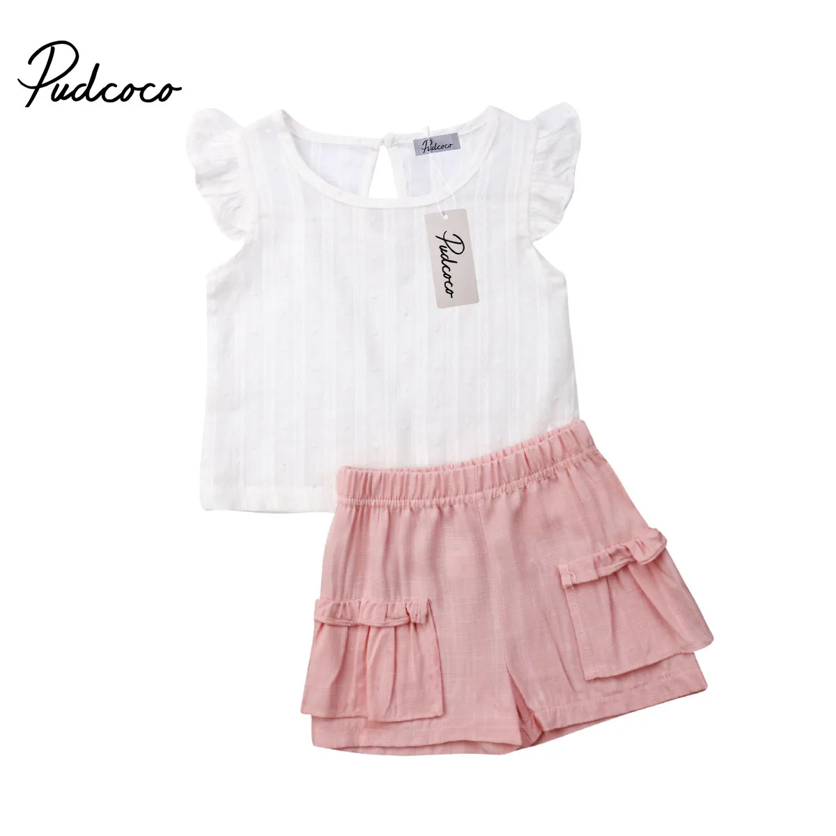 2 шт. детские летние хлопковые шорты с карманами и футболка|Комплекты одежды для