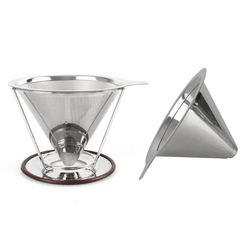 Ручные фильтры для кофе из нержавеющей стали фильтр с капельницей сетчатый