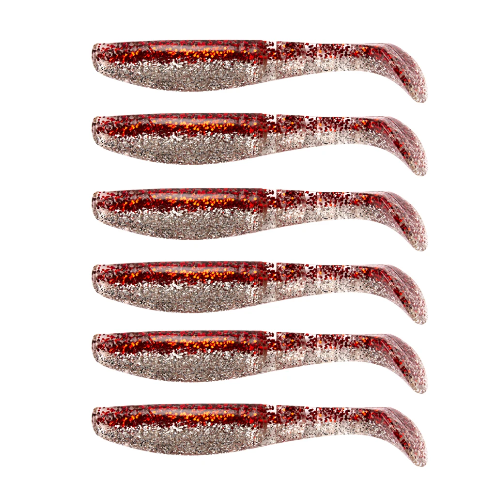 6 шт. Swimbaits Minnow/Shad Paddle Tail Worms мягкие рыболовные приманки для соленой воды и