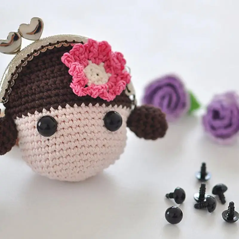 Черные пластиковые глаза для обеспечения безопасности 100 шт. 6 12 мм плюшевого