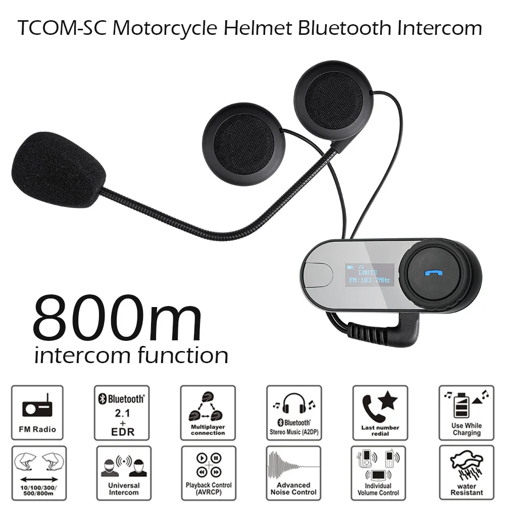 Freedconn TCOM SC 2 комплекта мотоциклетный шлем система внутренней связи по Bluetooth