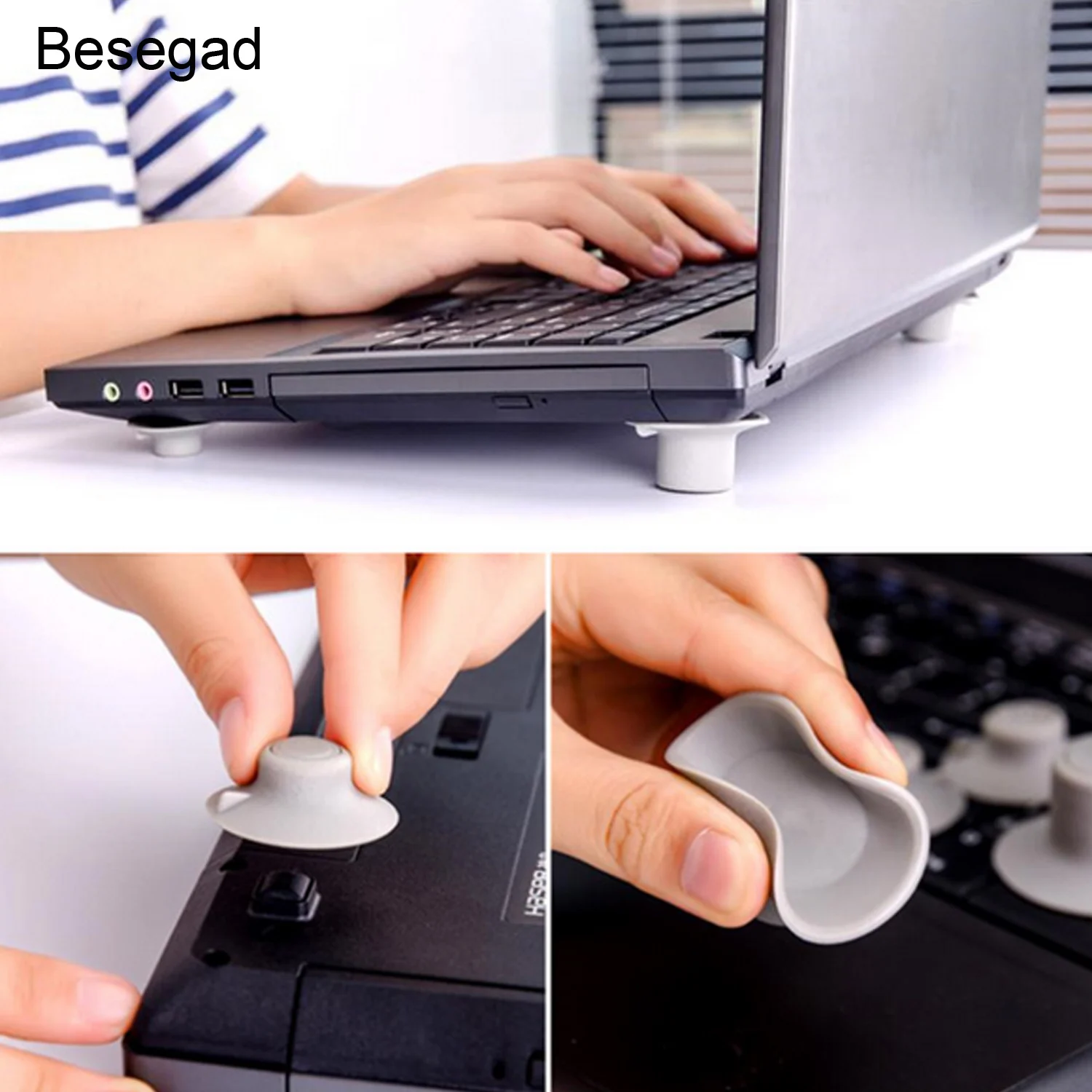 Besegad 8 шт. универсальные практичные подставки для ноутбуков и с защитой от