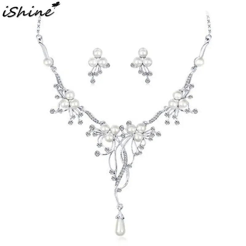 ISHINE Новая Европейская и американская мода темперамент невесты ожерелье серьги