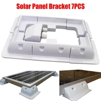 7pcsset white abs solar panel mounting bracket kits cable entry gand ideal for caravan motorhome rv boat vehicle roof mount