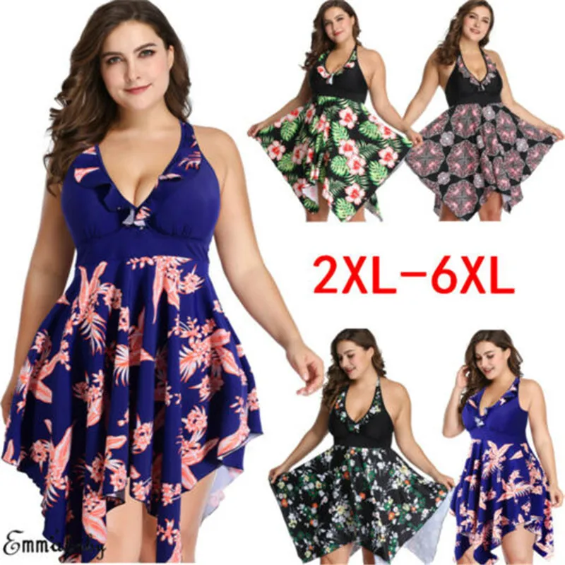 2XL 6XL Pius размер купальник сексуальный с открытой спиной Летний Пляжный купальный