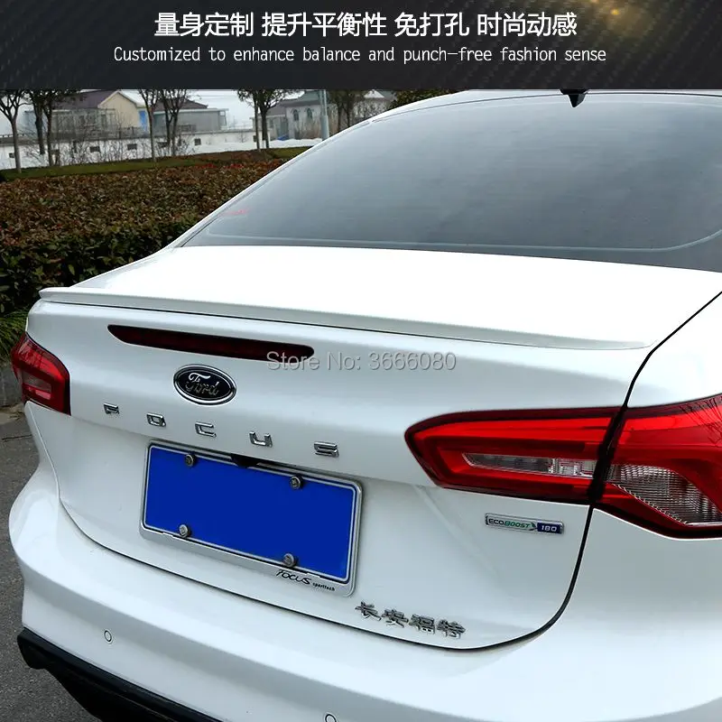 Спойлер для Ford Focus 2019 2020 Неокрашенный задний спойлер из АБС пластика грунтовки