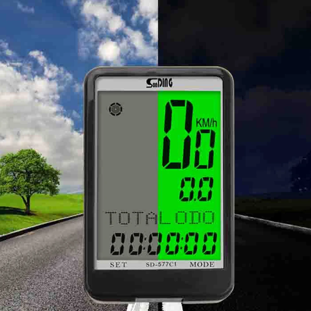 SUNDING SD-577C1 Large Screen Bicycle Wireless Code Table Bike Computer Odometer Speedometer 8 Languages | Спорт и развлечения
