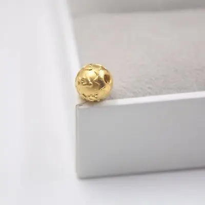 Новый чистый 24K желтый золотой кулон 3D шесть слов Круглый 8 мм H DIY|Ювелирные шармы|