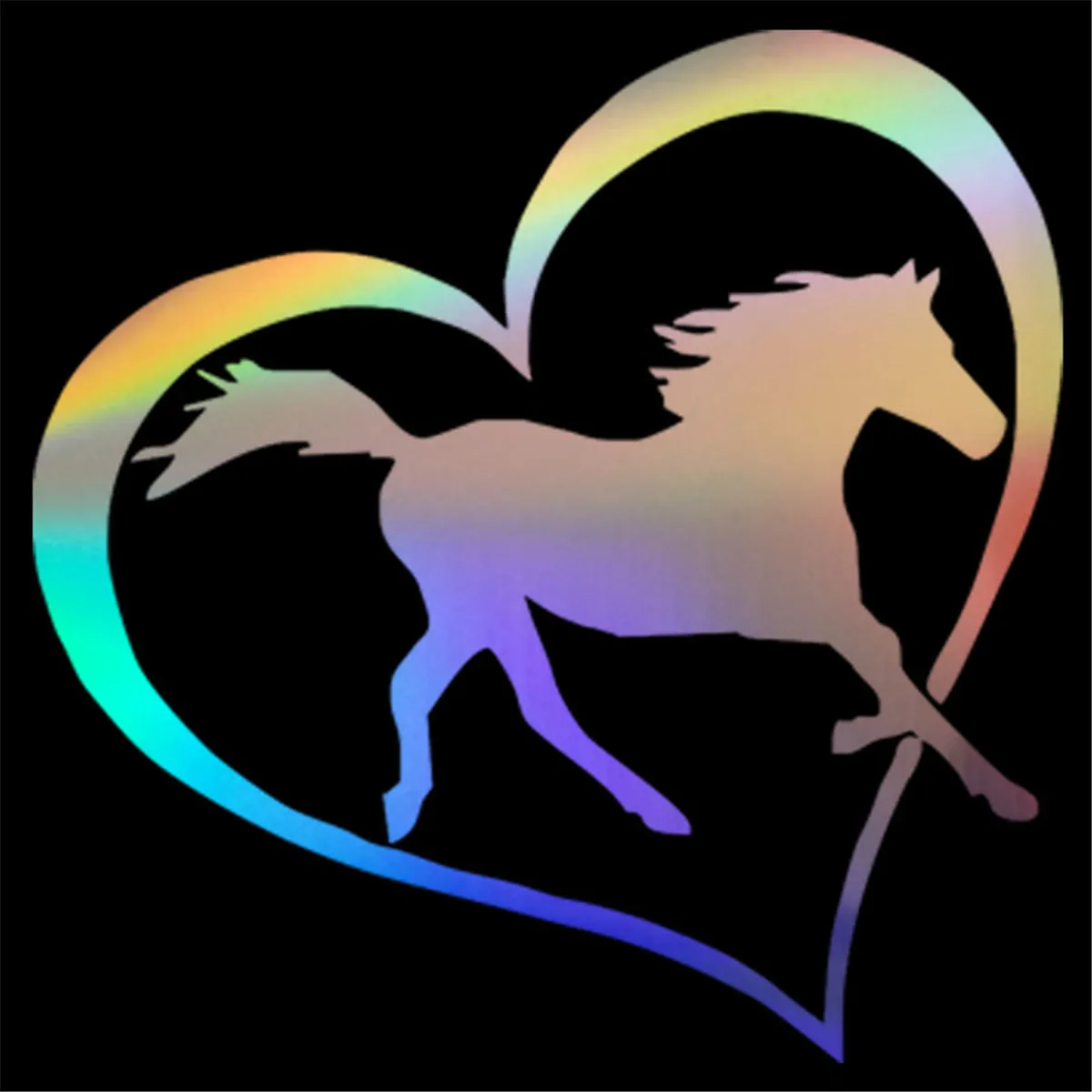 

Heart Design Horse Wall Home Glass Window Door Car Sticker Laptop Auto Truck