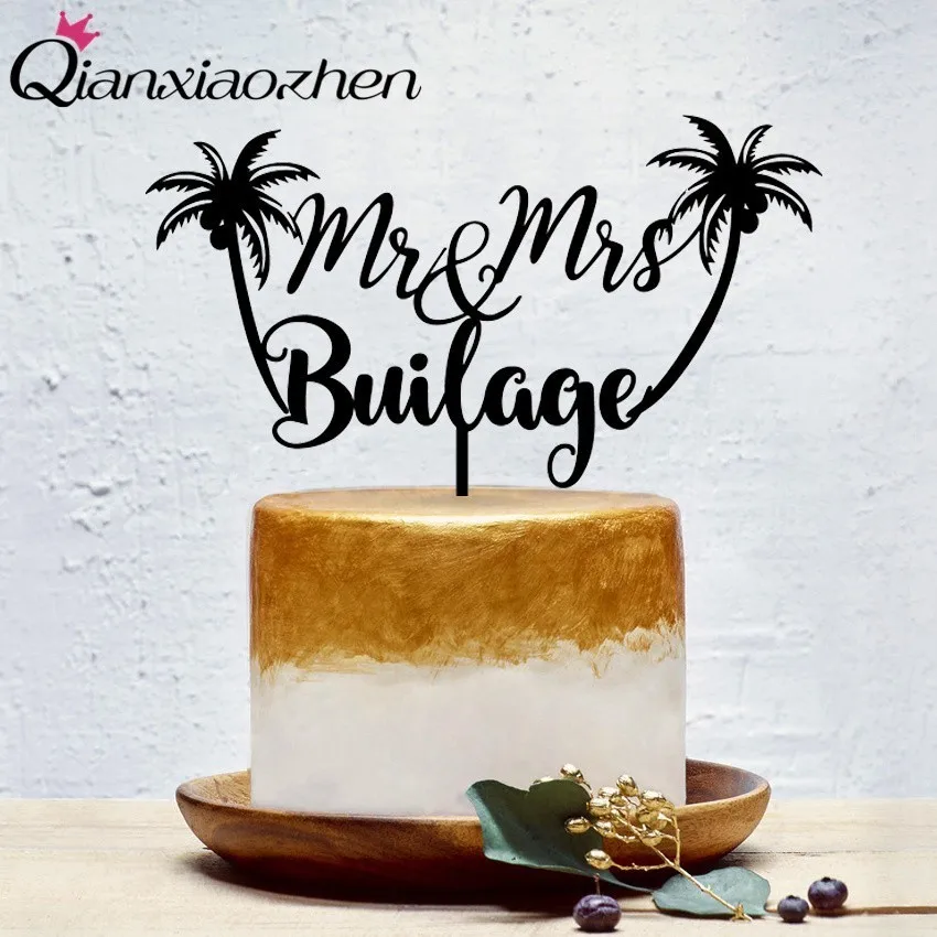 

Qianxiaozhen персонализированное кокосовое дерево, свадебный торт, украшение для свадьбы, день рождения, украшение для торта