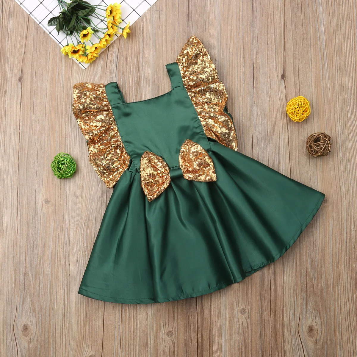 Brand New Christmas Kids Baby Girl Sequins Bowknot Dress Wedding Party Lovely Princess Dresses | Детская одежда и обувь