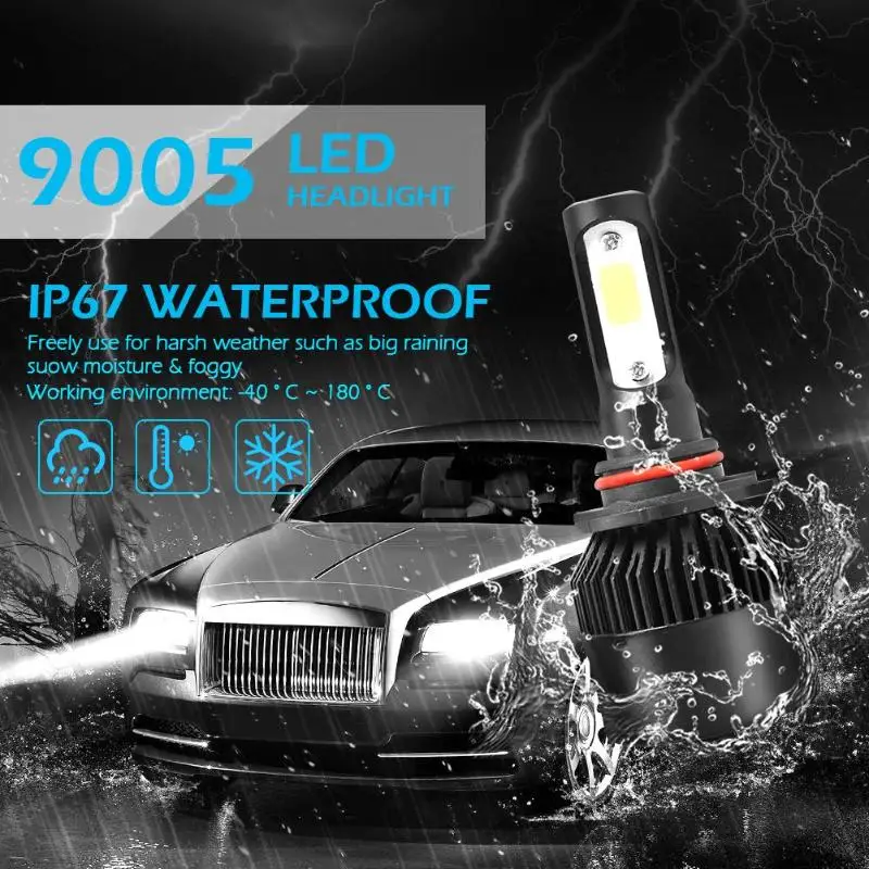2 шт. Автомобильные светодиодные фары H1 H4 H7 H11 9005 9006 комплект автомобильных