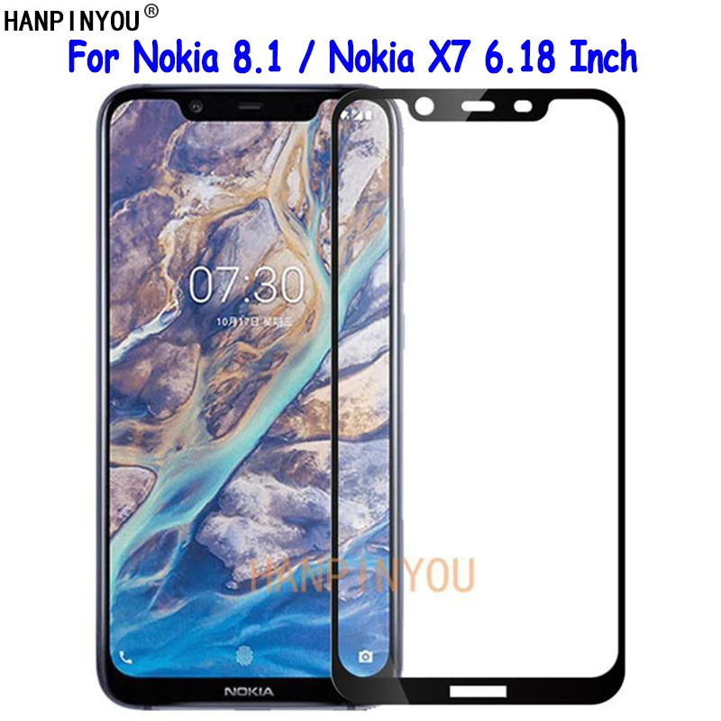 

For Nokia 8.1 / X7 TA-1131 6.18" Full Cover Hard Tough Tempered Glass Screen Protector Ultra Thin Explosion-proof Film Guard