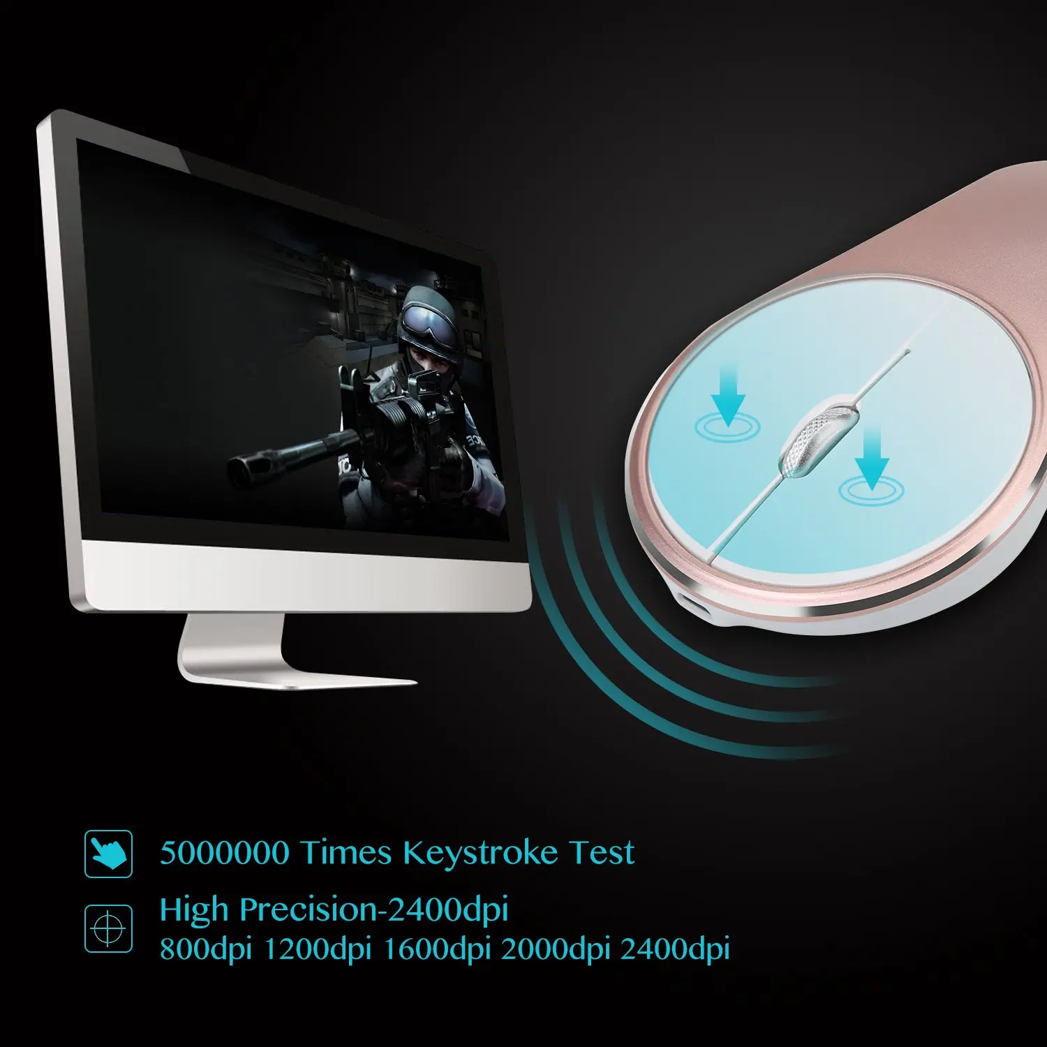 PPYY NEW -2.4ghz Mini Wireless Mouse Silent Click Compact Soundless Optical Mice With Nano USB Receiver For Laptop PC And Mac | Компьютеры