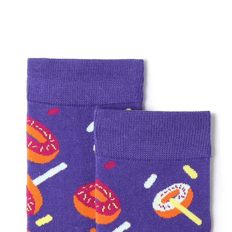 Мужские Носки с рисунком яйца пончик красочные счастливые Смешные личности