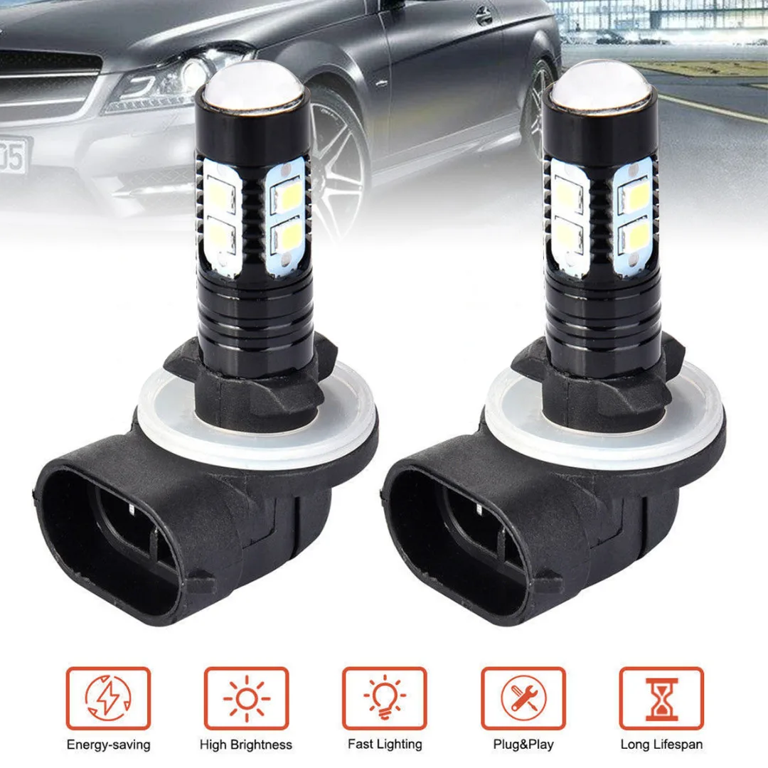 Mayitr 2pcs 881 100W LED Fog Light 6000K White Driving Light DRL Bulbs 862 885 889 894 for Car Signal Lamp