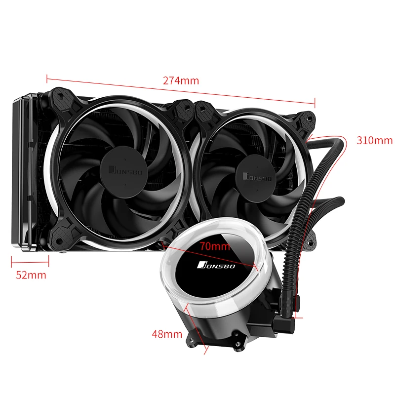 Jonsbo Tw2-240 601 Pc Процессор водяного охлаждения 4Pin ШИМ интегрированный Охладитель для