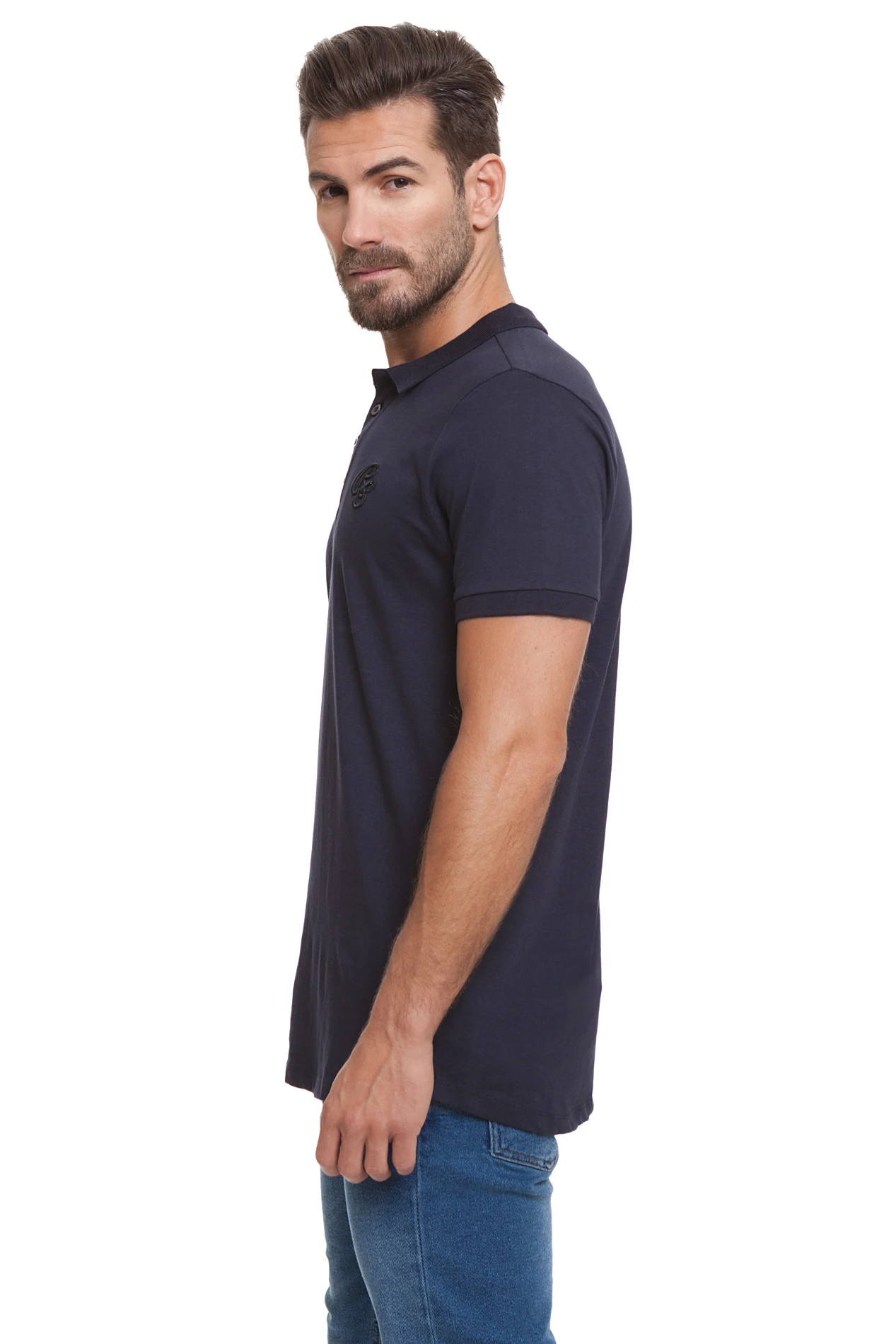 Мужские повседневные поло Crosshatch с коротким рукавом Черная мужская одежда из