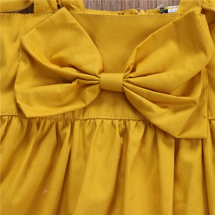 Pudcoco новинка 2019 брендовая одежда для маленьких девочек желтое праздничное платье