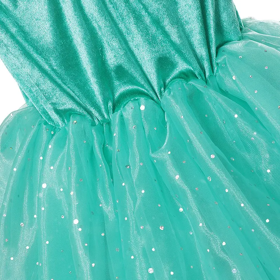 Girls Jasmine Costume Summer Children Off Shoulder Princess Dress Girl Aladdin's Lamp Cosplay Elegant Fancy Birthday Party Gown | Детская