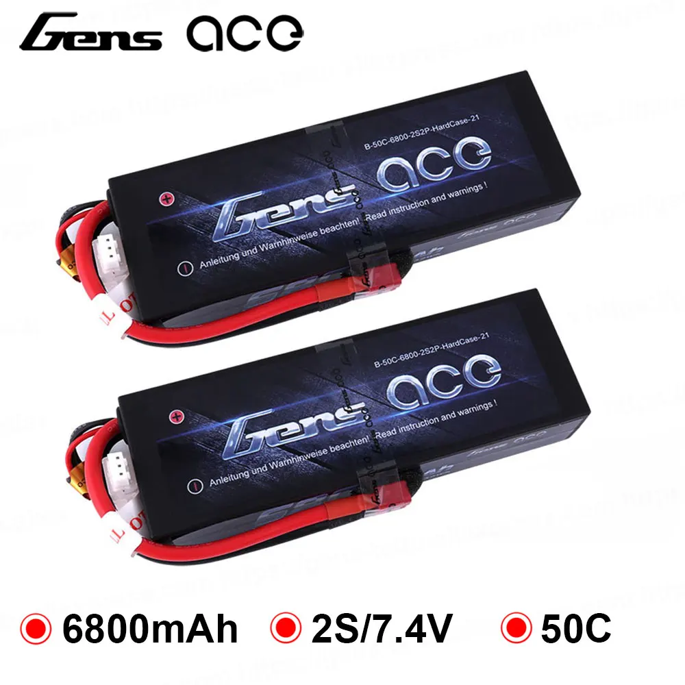 2 шт. литий полимерные аккумуляторы Gens ace 2S 6500 мА/ч 6800 Lipo 7 4 В Deans Plug 50C 1/8 весы для