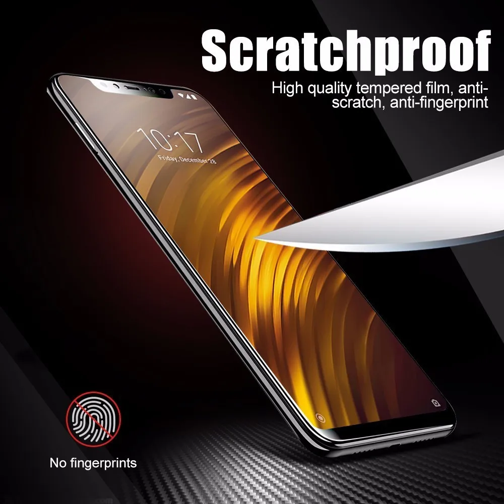 Для закаленного стекла Xiaomi Pocophone F1 защита для экрана полное покрытие стекло