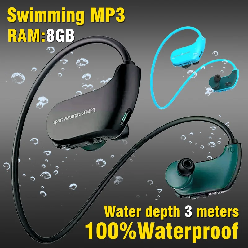 Оригинальный 100% водонепроницаемый Mp3 плеер наушники для плавания сёрфинга IPX8