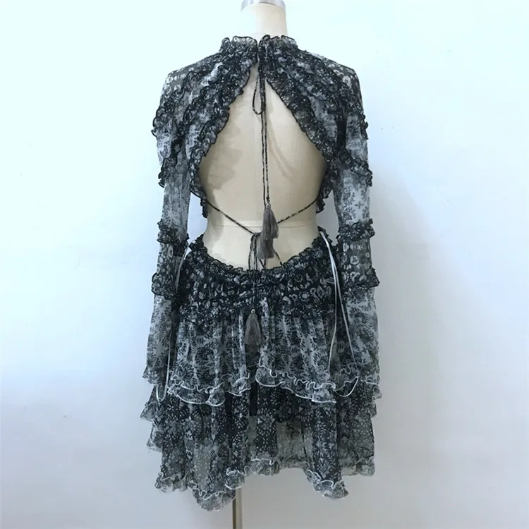 Женское богемное платье трапеция Vadim Vestido De Festa летнее с принтом и открытой спиной