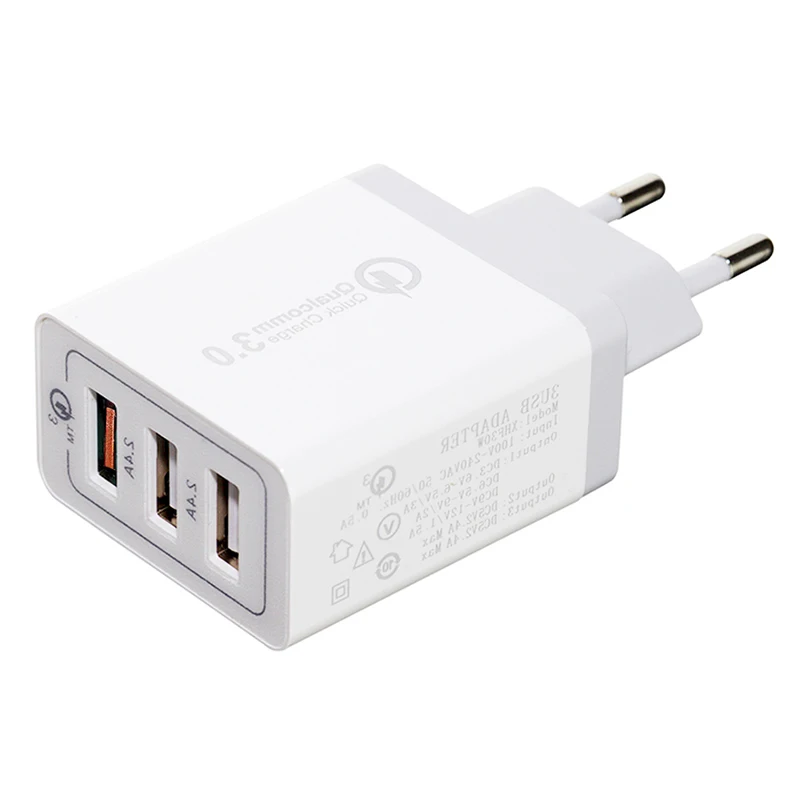 Быстрое быстрое 3 порта зарядное устройство QC 0 30 Вт USB концентратор настенное