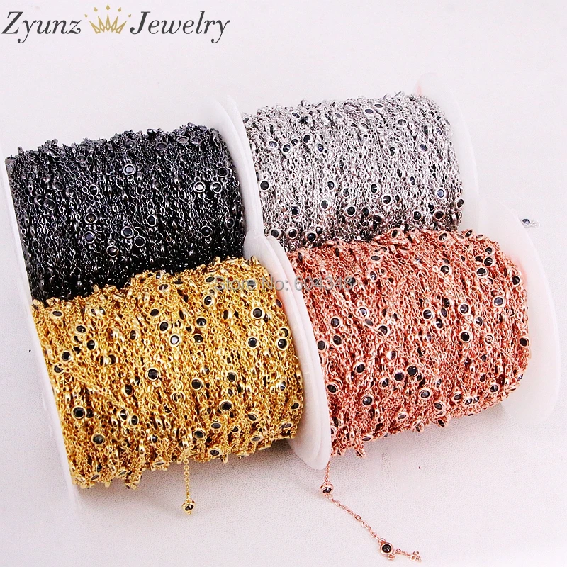 5 метров новейшая цепочка в виде Розария круглая с черными бусинами из