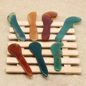 Agate jade scraping board ribs acupuncture points facial facial scraping massage  dialing rod shaving
